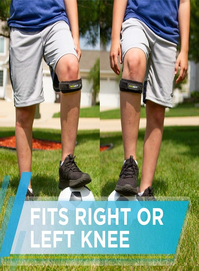 BraceAbility Kids Knee Band - Youth Patellar Tendon Support Strap Child Osgood Schlatter Brace for Jumpers Knee, Patella Tendonitis, Sports Wrap for Running, Soccer, Volleyball, Basketball (M) - Image 5